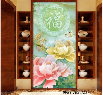Gạch tranh khổ đứng 3d ốp tường