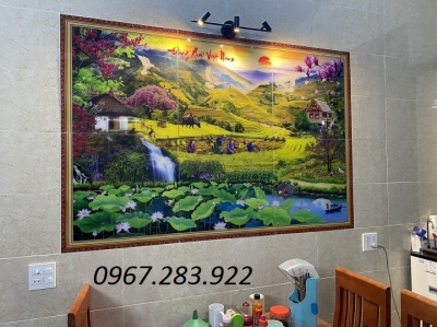 Tranh phòng khách 3d- tranh gạch men