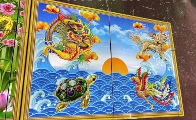 Tranh gạch 3d long lân quy phượng - SKH44