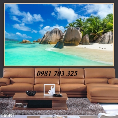 gạch tranh phong cảnh, tranh 3D bãi biển