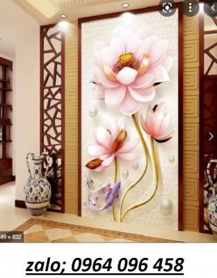 Tranh gạch 3d ốp tường tranh hoa sen - NX33