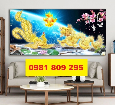 Tranh gạch ốp tường rồng phượng H97