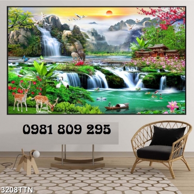 Gạch tường , tranh gạch men thác nước HP5445