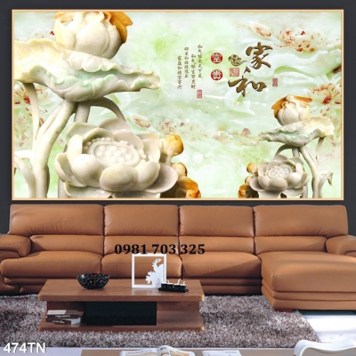 Tranh gạch sứ ngọc 3D dán tường