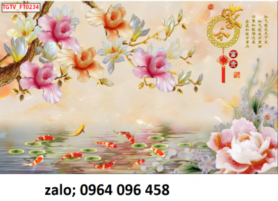 Tranh gạch 3d trang trí hoa ngọc - ETY76