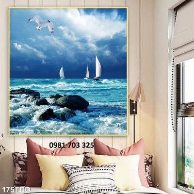 tranh 3D cảnh biển, tranh gạch 3D
