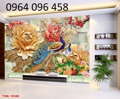 Gạch tranh 3d phong thủy phòng khách - LFD43
