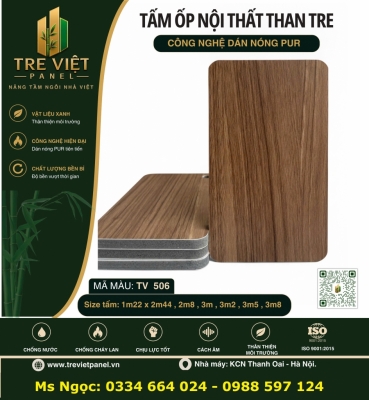 Tấm ốp than tre vân gỗ TRE VIỆT PANEL