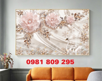 Gạch tranh 3d ốp tường hoa ngọc JHG6