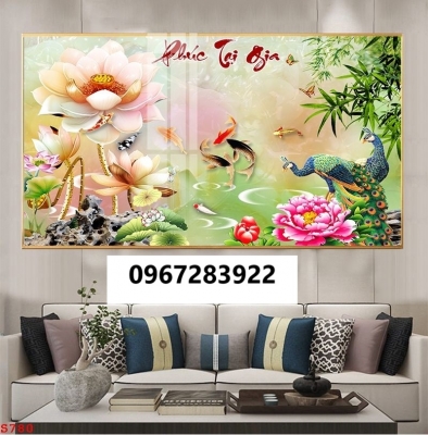Tranh gạch đẹp trang trí hoa sen