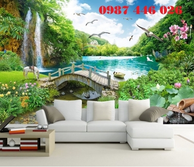 Tranh gạch men thác nước HP66344