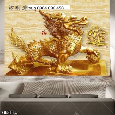 Tranh gạch 3d tranh kỳ lân - DVC654