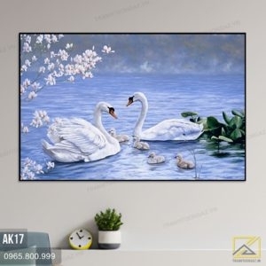 Tranh thiên nga - tranh gạch 3d tranh thiên nga - SCX44