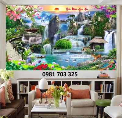 tranh gạch, gạch tranh 3D phong cảnh