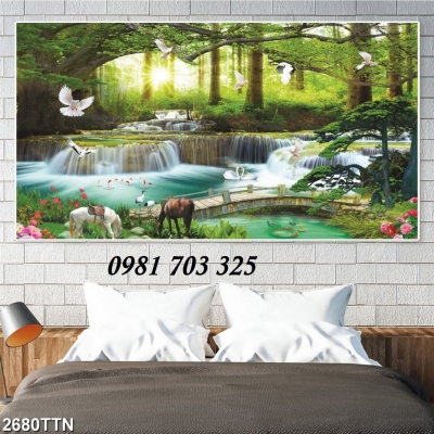 tranh phong cảnh 3D, gạch tranh trang trí