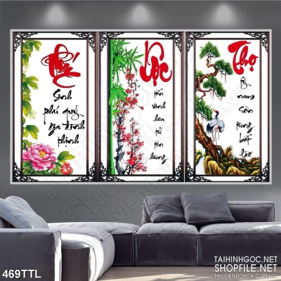 Tranh phúc lộc thọ, tranh gạch men