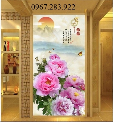 Tranh 3D- Tranh gạch hoa khổ dọc