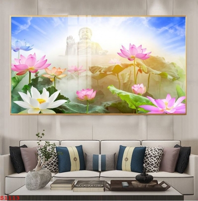 Tranh hoa sen ốp tường