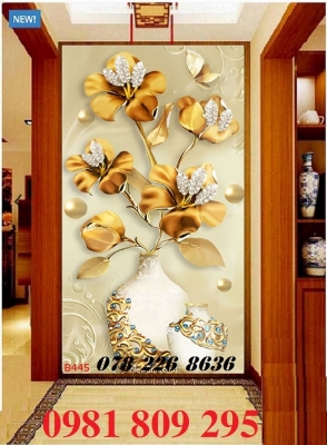 tranh gạch 3d bình hoa - gạch tranh ốp tường