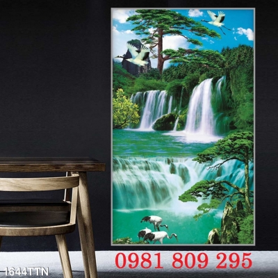 Gạch tranh 3d thác nước khổ đứng HGG4