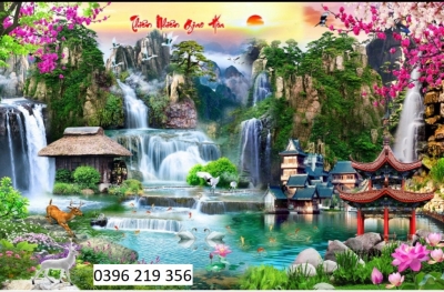 Tranh gạch men- Tranh Giao hòa thiên nhiên