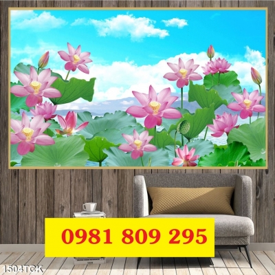 Gạch trang trí hoa sen 3d