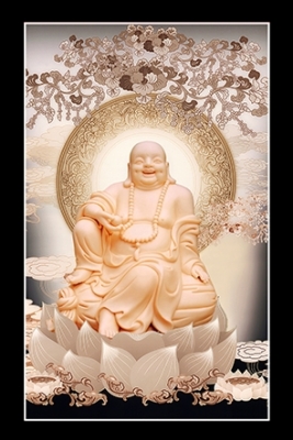 Tranh gạch 3d ốp tường phật di lặc - MXVC42