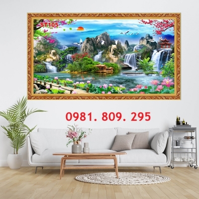 Gạch 3d , tranh ốp tường phong cảnh HP8383