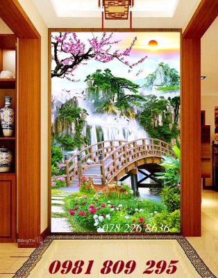 Gạch tranh 3d , phong cảnh đứng