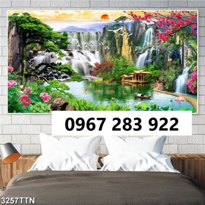 Tranh gạch 3d cảnh thác nước