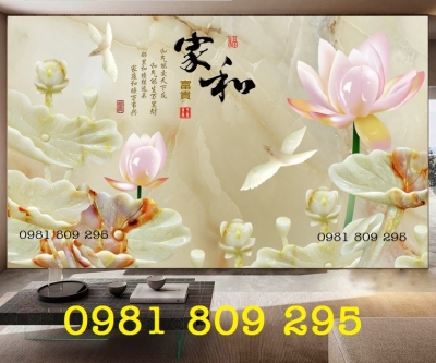 Tranh gạch - gạch trang trí hoa sen