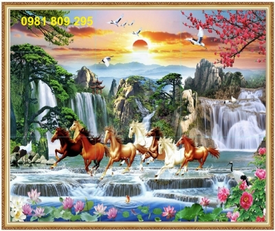 Tranh gạch ốp tường Mã Đáo thành công HP633