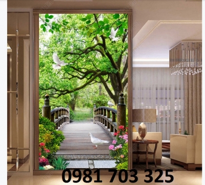 Tranh gạch đẹp khổ đứng 3d trang trí