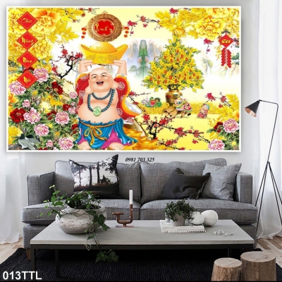 Gạch tranh 3D- tranh phật di lặc