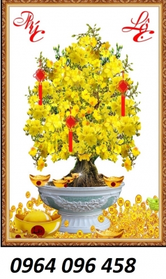 Tranh gạch 3d cây mai vàng - 432XCC