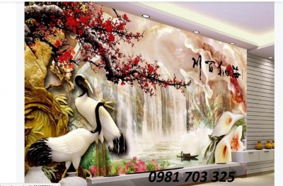 tranh 3D tùng hạc, gạch tranh