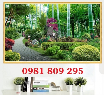 Tranh gạch men ốp tường - tranh cây tre