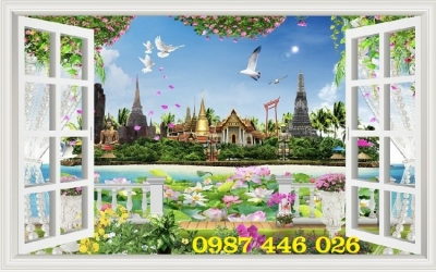 Gạch tranh cửa sổ 3d