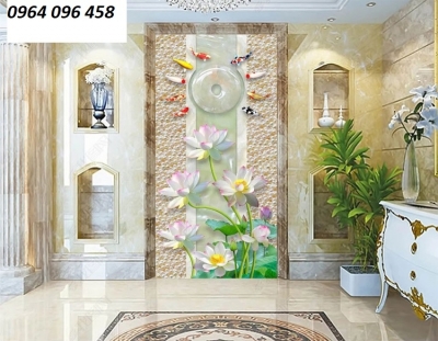 Tranh bình hoa tranh gạch 3d bình hoa RYU1