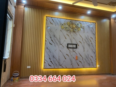 Ốp tường nhựa vân đá PVC