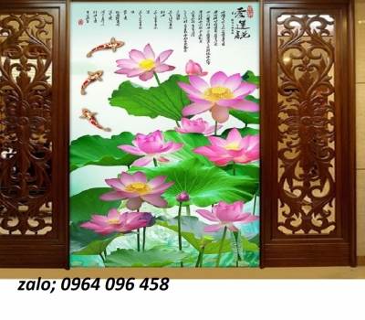 Tranh gạch 3d hoa sen - DCNN