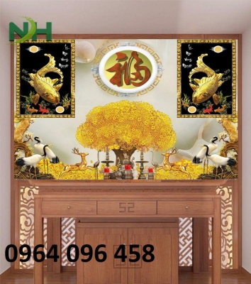 Tranh phòng thờ - tranh gạch 3d phòng thờ - CXV43