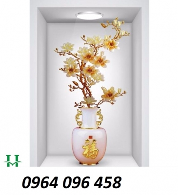Tranh gạch 3d bình hoa gạch tranh 3d 123AM