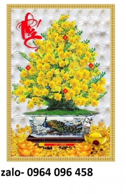 Tranh gạch 3d hoa mai dán tường - MBB66