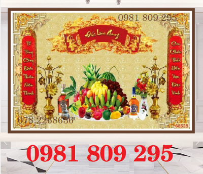 Tranh gạch phòng thờ HN755