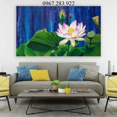 Tranh 3D- Tranh gạch hoa sen