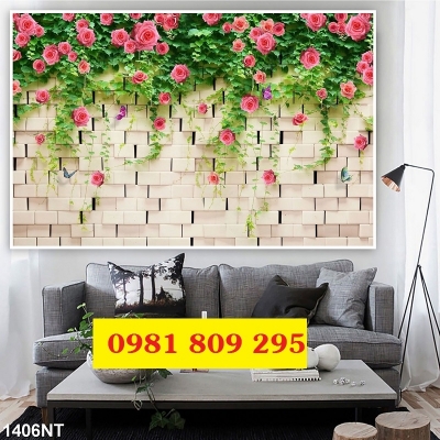 Tranh gạch hoa ốp tường 3d