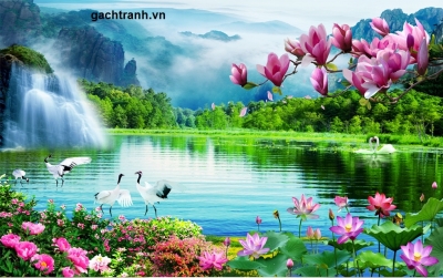 Tranh gạch 3d ốp tường ngoài trời - KDS3