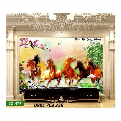 Tranh bát mã- gạch tranh phong thủy