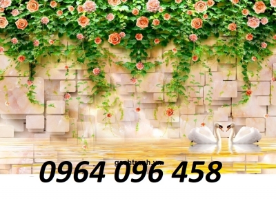 Tranh gạch 3d hoa hông leo - gạch tranh 3d hoa hồng leo - GFD89